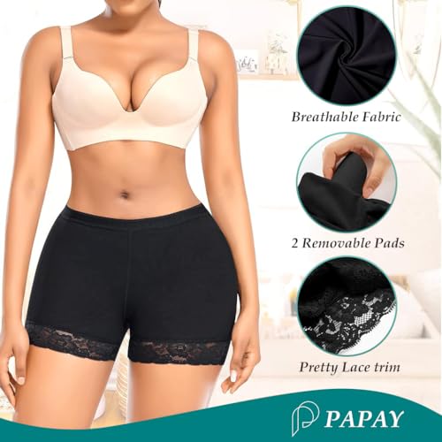 PALAY® Hip Pads for Women Combo, High Waist Invisible Body Shaping Butt Lifter Panty Shorts, Padded Underwear, Enhancer for Slim Look, M, Beige & Black, 2 Pcs for Daily & Special Wear PALAY® Hip Pads for Women Combo, High Waist Invisible Body Shaping Butt Lifter Panty Shorts, Padded Underwear, Enhancer for Slim Look, M, Beige & Black, 2 Pcs for Daily & Special Wear